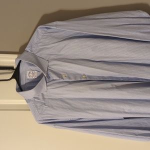 Brooks Brothers dress shirt, blue stripes, 18 1/2-34